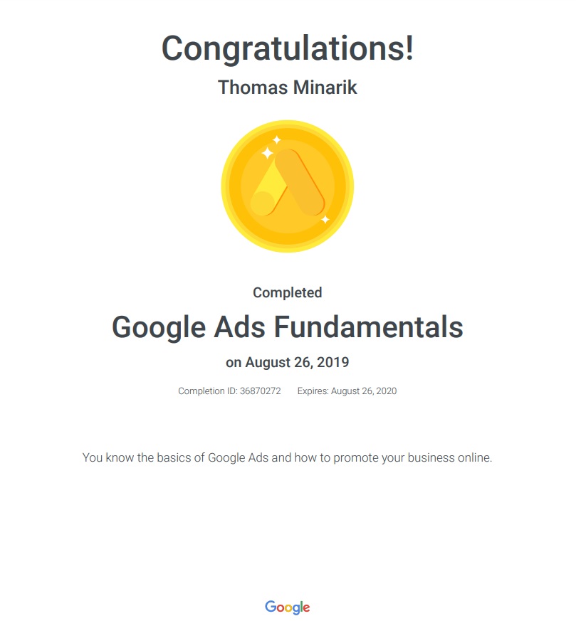 Google Ads Fundamentals 2019